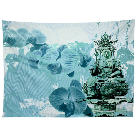 Deb Haugen Garden Corner Turquoise Tapestry