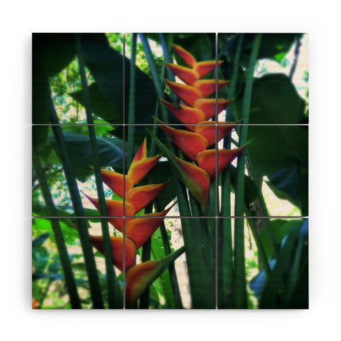 Deb Haugen Haleiwa Heliconia Wood Wall Mural