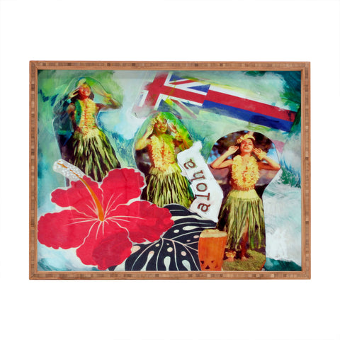 Deb Haugen Hula Flag Rectangular Tray