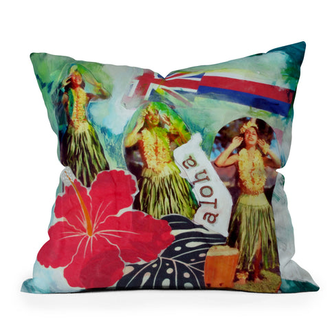 Deb Haugen Hula Flag Throw Pillow