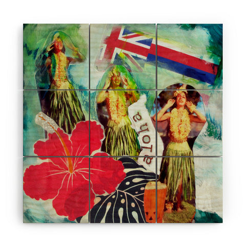Deb Haugen Hula Flag Wood Wall Mural