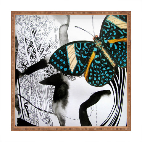 Deb Haugen Ink Black Butterfly Square Tray