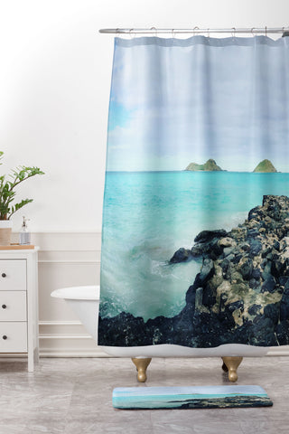 Deb Haugen island dream Shower Curtain And Mat