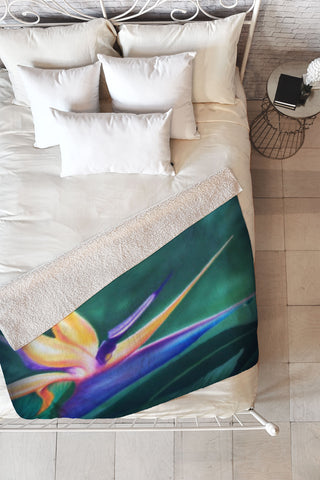 Deb Haugen Lanikai Lady Fleece Throw Blanket