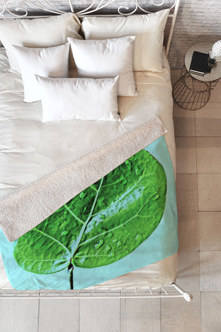 Deb Haugen Leaf Green Fleece Throw Blanket