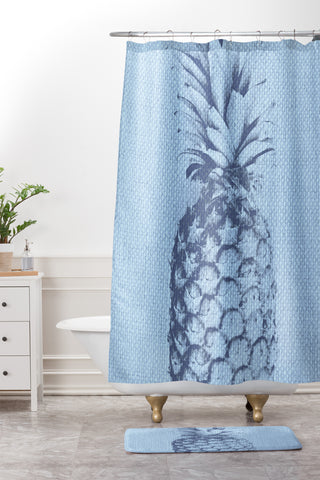 Deb Haugen Linen Pineapple Shower Curtain And Mat
