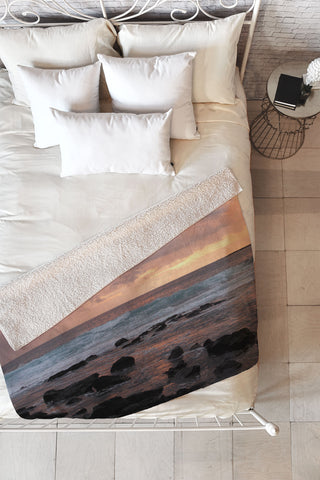 Deb Haugen Maui Gold Fleece Throw Blanket