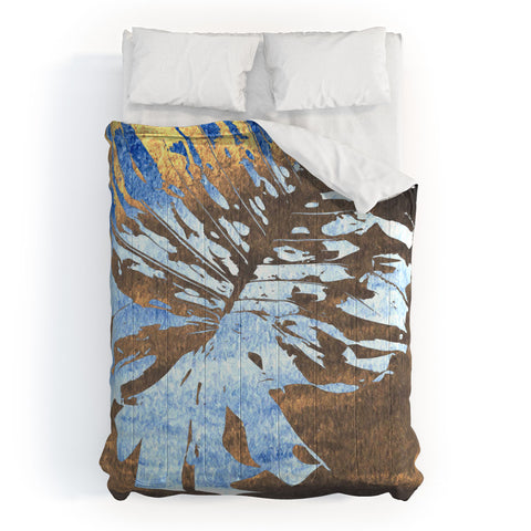 Deb Haugen Monstera Gold Comforter