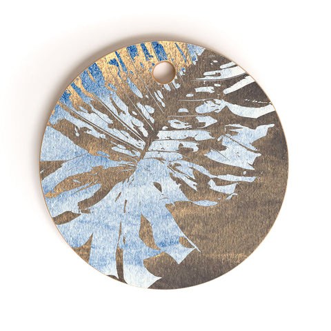 Deb Haugen Monstera Gold Cutting Board Round