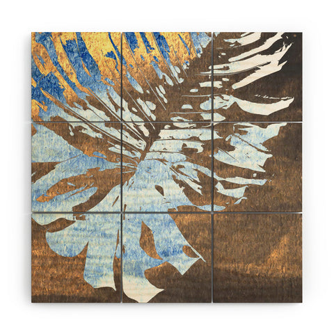 Deb Haugen Monstera Gold Wood Wall Mural