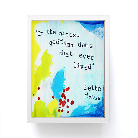 Deb Haugen Nicest Dame Framed Mini Art Print