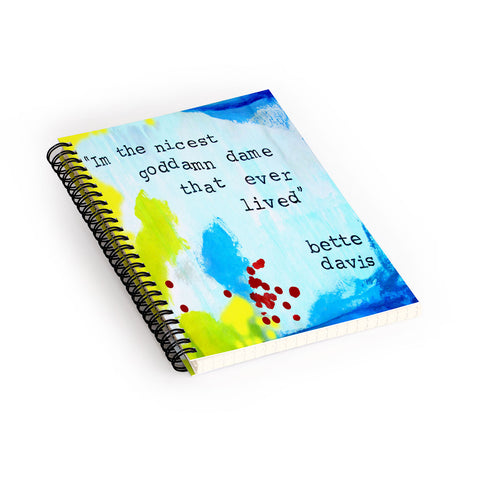 Deb Haugen Nicest Dame Spiral Notebook