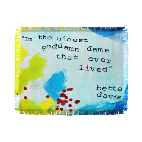 Deb Haugen Nicest Dame Throw Blanket