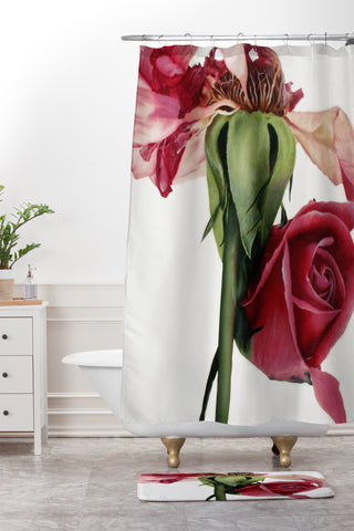 Deb Haugen old rose Shower Curtain And Mat