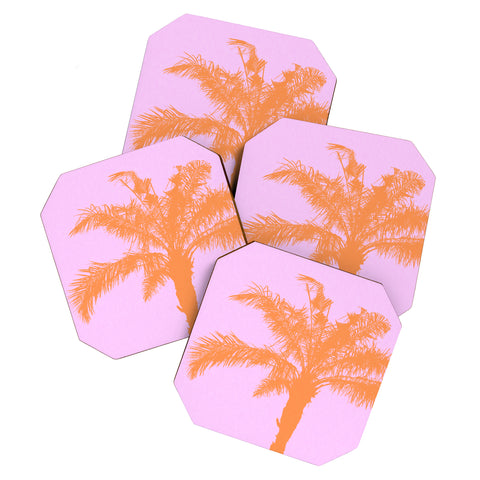 Deb Haugen Orange Palm Coaster Set
