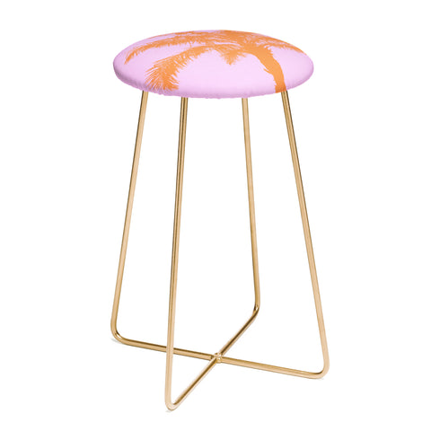 Deb Haugen Orange Palm Counter Stool