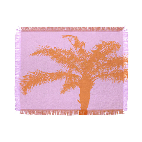 Deb Haugen Orange Palm Throw Blanket