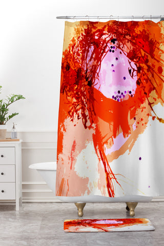 Deb Haugen Organic Orange Shower Curtain And Mat