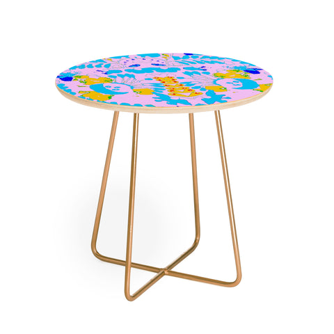 Deb Haugen Organic print pink Round Side Table