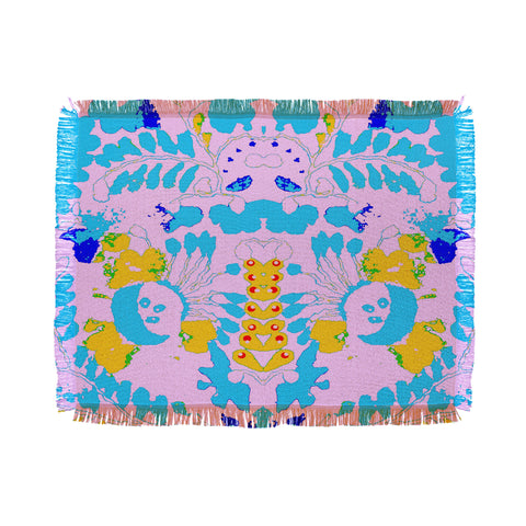 Deb Haugen Organic print pink Throw Blanket