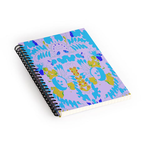 Deb Haugen organic print purple Spiral Notebook