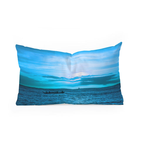 Deb Haugen paddling on Oblong Throw Pillow