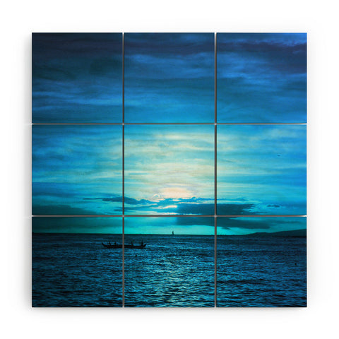 Deb Haugen paddling on Wood Wall Mural