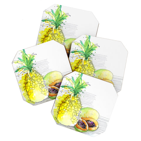 Deb Haugen Pineapple Smoothies Coaster Set