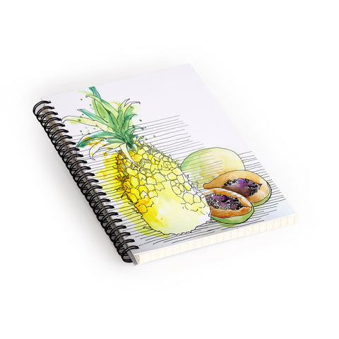 Deb Haugen Pineapple Smoothies Spiral Notebook