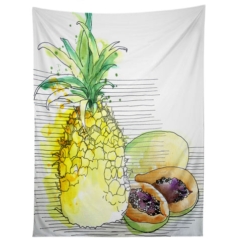 Deb Haugen Pineapple Smoothies Tapestry