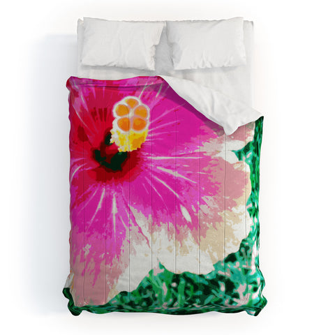 Deb Haugen Pink Hibiscus 2 Comforter