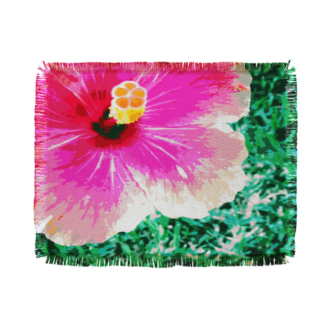 Deb Haugen Pink Hibiscus 2 Throw Blanket