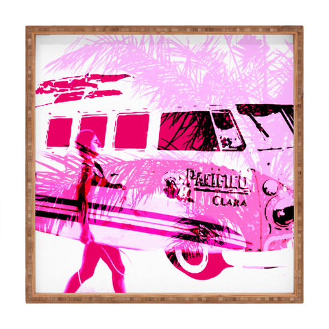 Deb Haugen Pink Surfergirl Square Tray