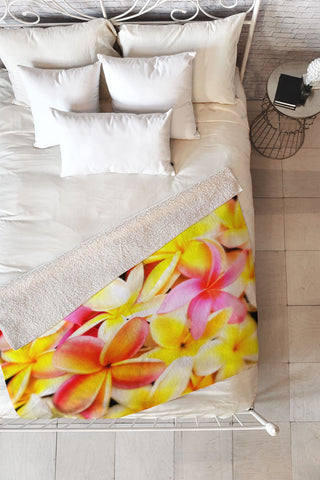 Deb Haugen Plumeria Dream Fleece Throw Blanket