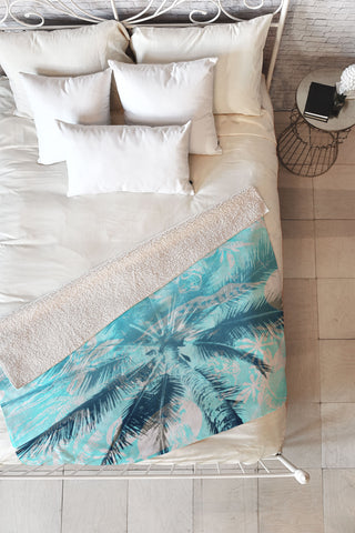 Deb Haugen Portlock Palm Fleece Throw Blanket