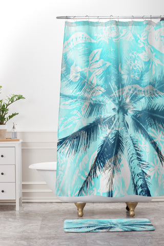 Deb Haugen Portlock Palm Shower Curtain And Mat