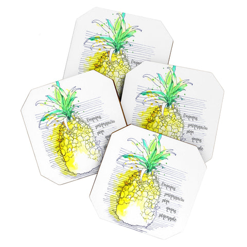 Deb Haugen Pure Pineapple Coaster Set