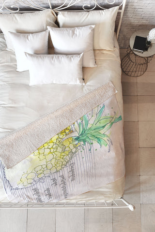 Deb Haugen Pure Pineapple Fleece Throw Blanket
