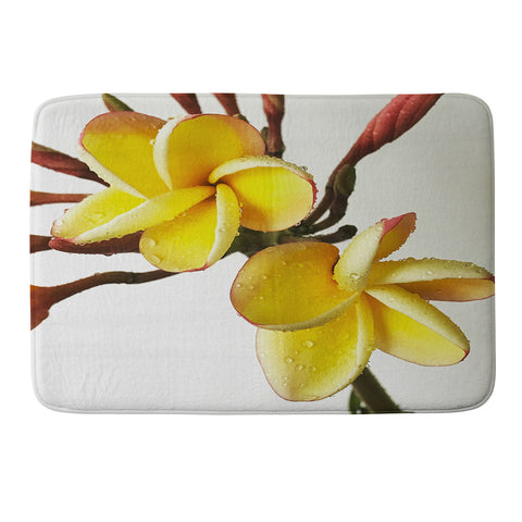 Deb Haugen rain plumeria Memory Foam Bath Mat