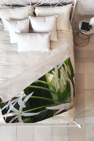 Deb Haugen spider lily Fleece Throw Blanket