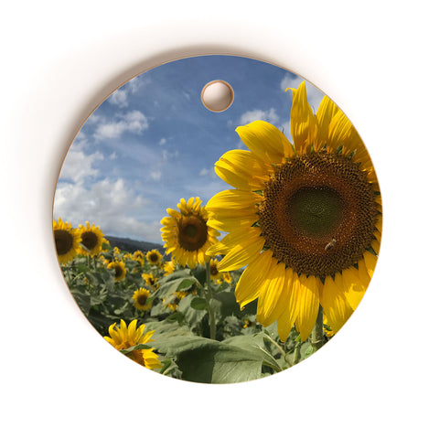 Deb Haugen sunflower love Cutting Board Round