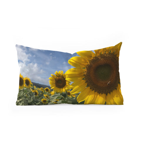 Deb Haugen sunflower love Oblong Throw Pillow