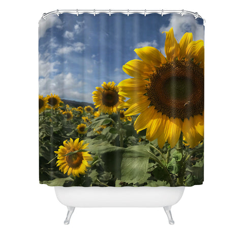 Deb Haugen sunflower love Shower Curtain