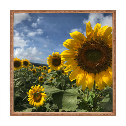 Deb Haugen sunflower love Square Tray