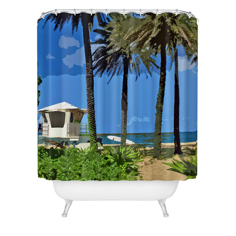 Deb Haugen Sunset Beach 3 Shower Curtain