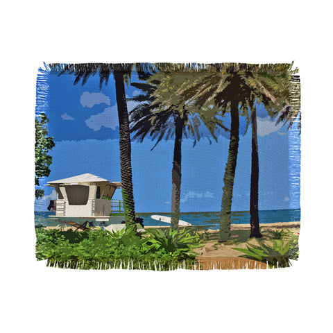 Deb Haugen Sunset Beach 3 Throw Blanket