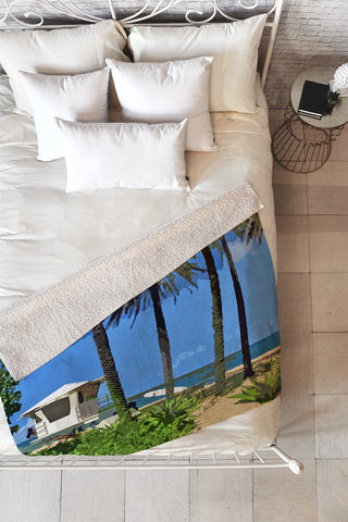 Deb Haugen Sunset Beach Fleece Throw Blanket