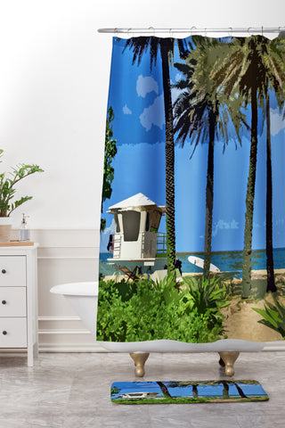 Deb Haugen Sunset Beach Shower Curtain And Mat