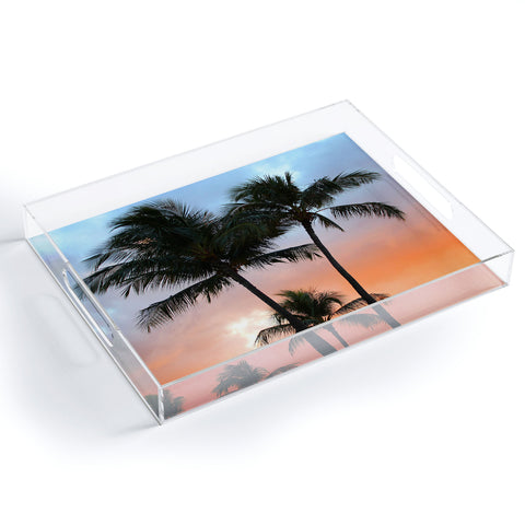 Deb Haugen sunset palm Acrylic Tray
