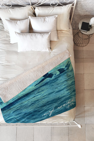 Deb Haugen Surf Waikiki Fleece Throw Blanket